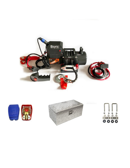 PACK TREUIL ÉLECTRIQUE 12V 3T + COFFRE ALUMINIUM MOYEN MODÈLE POUR BATTERIE