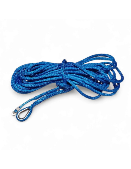 CORDE SYNTHÉTIQUE POUR TREUIL LONGUEUR 12M DIAMÈTRE 8 MM TRACTION MAX 2,8T