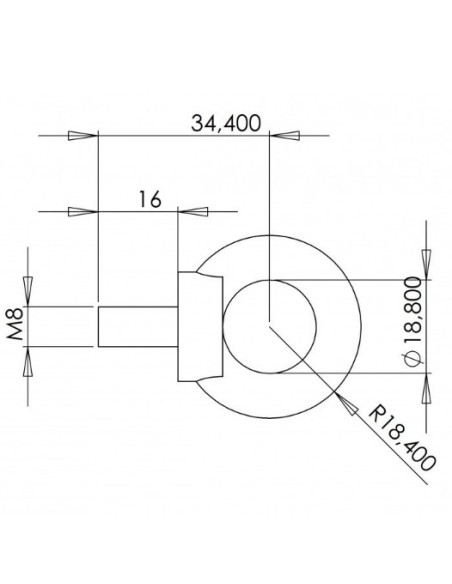 ANNEAU DE FIXATION M8 FILETAGE FEMELLE