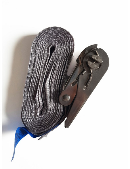 SANGLE D'ARRIMAGE À CLIQUET INOX 6 M CAPACITÉ 800 KG