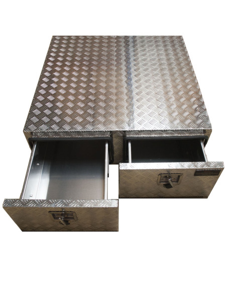 COFFRE ALUMINIUM 2 TIROIRS 150L DIMENSIONS 1000 X 1310 X 300 MM