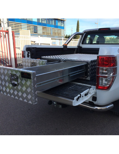 COFFRE ALUMINIUM 2 TIROIRS 150L DIMENSIONS 1000...