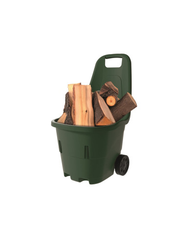 CHARIOT DE JARDIN POLYPROPYLENE VERT AVEC ROUES