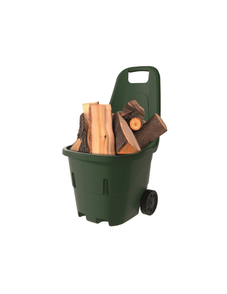 CHARIOT DE JARDIN POLYPROPYLENE VERT AVEC ROUES