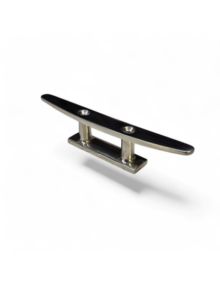 TAQUET D'AMARRAGE PLAT 2 TROUS LONGUEUR 150 MM, INOX POLI AISI 316