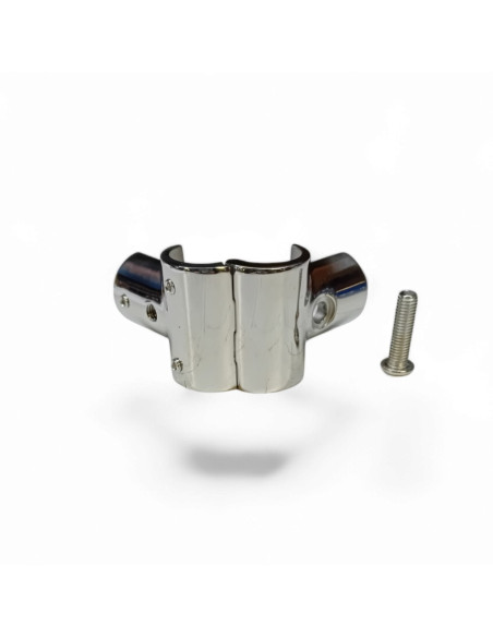 RACCORD EN T 90 ° AVEC CHARNIERE POUR TUBE DE 25 MM, INOX POLI AISI 316