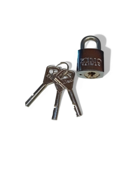 CADENAS A CLE DIMENSIONS 53 X 28 MM, CORPS EN LAITON CHROME ET ARC EN INOX