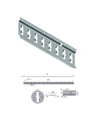 RAIL DE FIXATION EN ACIER AZM 3050 X 130 X 12 MM