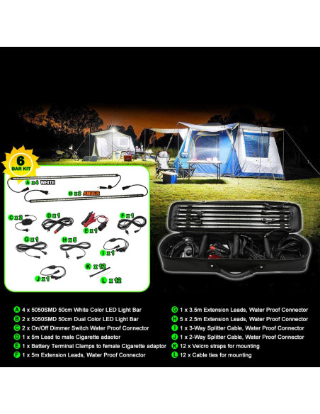 KIT ECLAIRAGE LED (5 BARRES) AVEC CONNECTEURS
