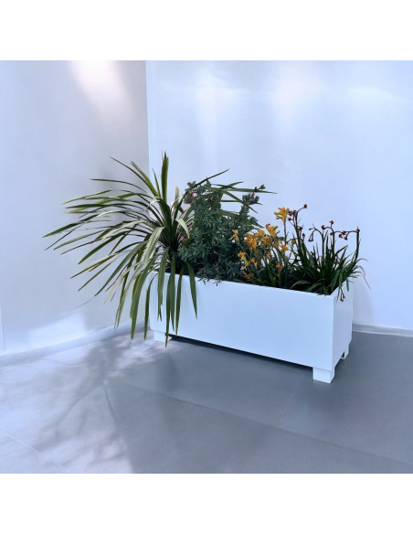 JARDINIERE ALUMINIUM 1200 X 400 X 400 MM FINITION BLANC MAT