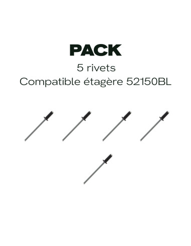 PACK FIXATION PAR RIVET DE L'ETAGERE 51250BL