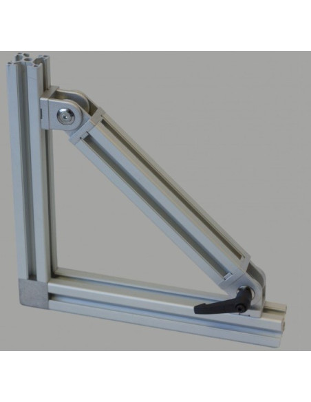 ARTICULATION POUR PROFILE 30X30 FENTE 8 MM (AVEC LEVIER DE SERRAGE)