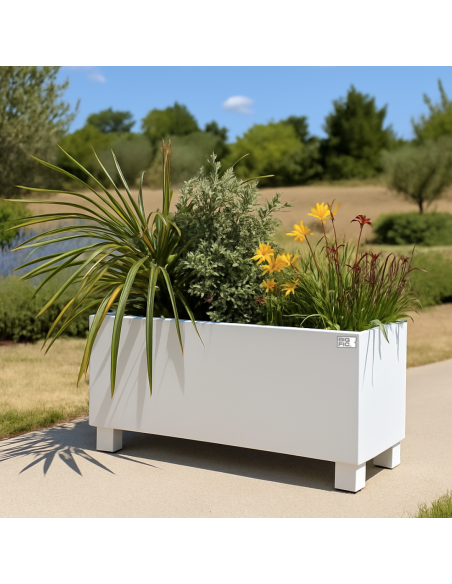 JARDINIERE ALUMINIUM 1200 X 400 X 400 MM FINITION BLANC MAT