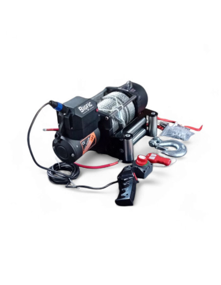 TREUIL ELECTRIQUE DE TRACTION 12V A CABLE CAPACITE 20000 LBS - 8,5 T