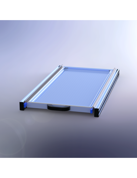 PLATEAU COULISSANT SIMPLE ALUMINIUM 550 X 1000 X 74 MM