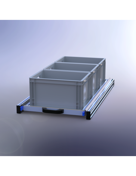 PLATEAU COULISSANT SIMPLE ALUMINIUM 550 X 1000 X 74 MM