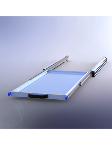 PLATEAU COULISSANT SIMPLE ALUMINIUM 550 X 1000 X 74 MM