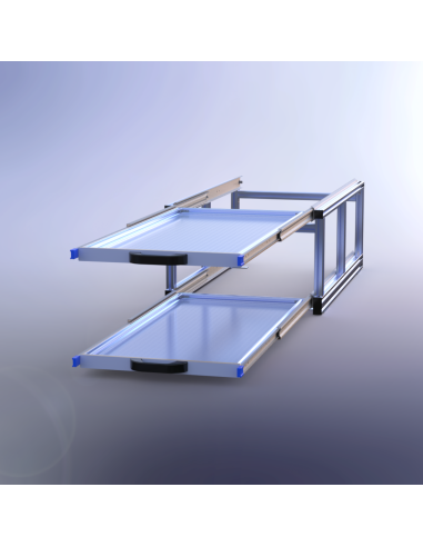 PLATEAU COULISSANT DOUBLE ALUMINIUM 550 X 1000...