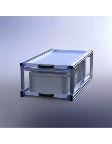 PLATEAU COULISSANT DOUBLE ALUMINIUM 550 X 1000...