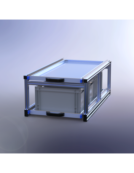 PLATEAU COULISSANT DOUBLE ALUMINIUM 550 X 1000 X 365 MM