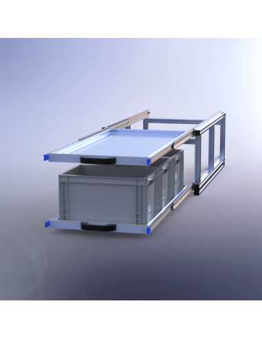 PLATEAU COULISSANT DOUBLE ALUMINIUM 550 X 1000...