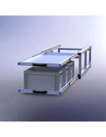 PLATEAU COULISSANT DOUBLE ALUMINIUM 550 X 1000 X 365 MM