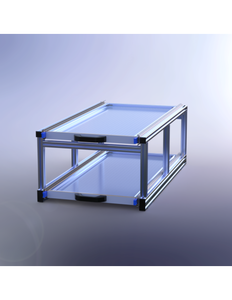 PLATEAU COULISSANT DOUBLE ALUMINIUM 550 X 1000 X 365 MM