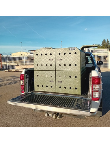 COFFRE ALUMINIUM POUR TRANSPORT 4 CHIENS DIM....