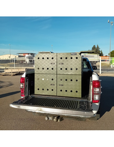 COFFRE ALUMINIUM POUR TRANSPORT 4 CHIENS DIM....