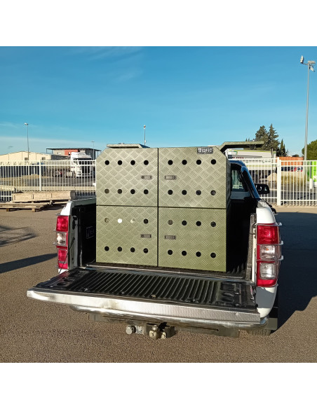COFFRE ALUMINIUM POUR TRANSPORT 4 CHIENS DIM. 1050X1400X940 MM