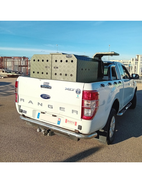 COFFRE ALUMINIUM POUR TRANSPORT 4 CHIENS DIM. 1050X1400X940 MM