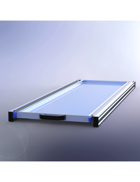 PLATEAU COULISSANT SIMPLE ALUMINIUM 550 X 1600 X 74 MM