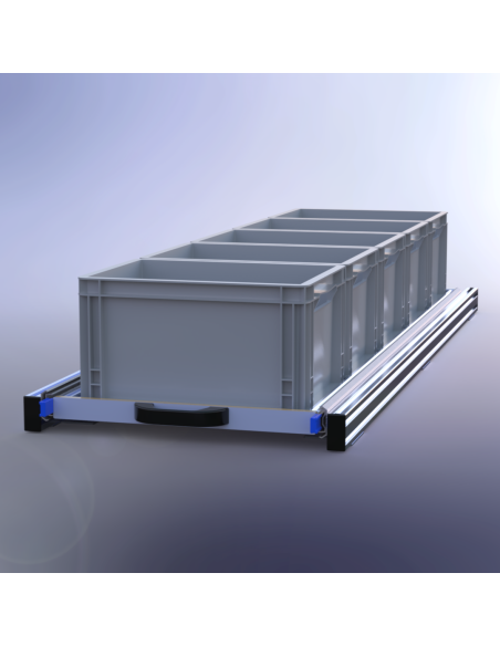 PLATEAU COULISSANT SIMPLE ALUMINIUM 550 X 1600 X 74 MM