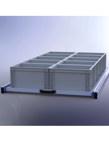 PLATEAU COULISSANT SIMPLE ALUMINIUM 950X1600X74 MM
