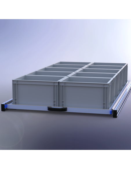 PLATEAU COULISSANT SIMPLE ALUMINIUM 950X1600X74 MM