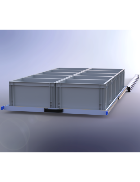 PLATEAU COULISSANT SIMPLE ALUMINIUM 950X1600X74 MM