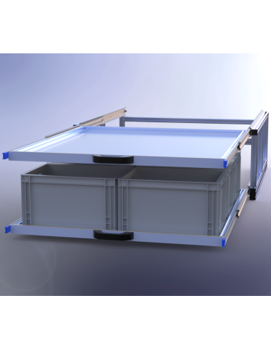 PLATEAU COULISSANT DOUBLE 950X1000X370 MM