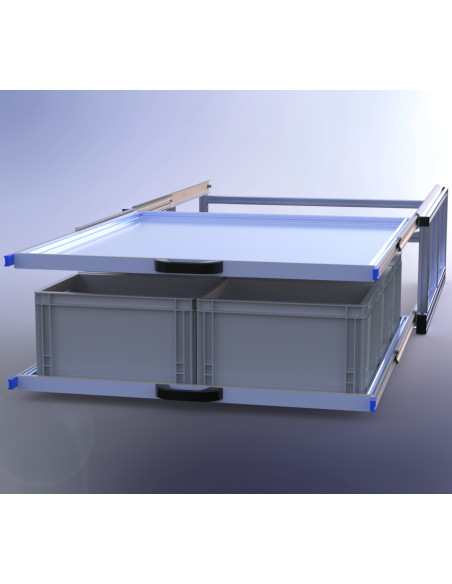 PLATEAU COULISSANT DOUBLE 950X1000X370 MM