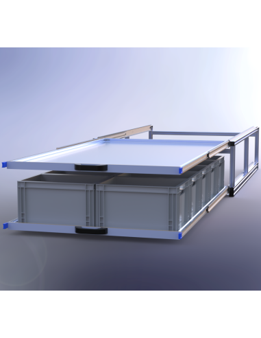 PLATEAU COULISSANT DOUBLE 950x1600x370 MM