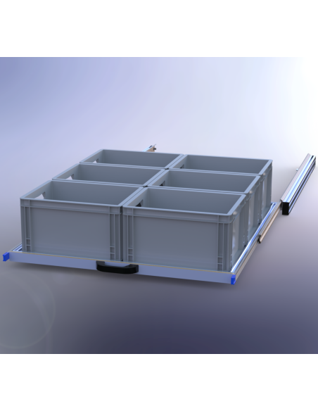 PLATEAU COULISSANT SIMPLE ALUMINIUM 950X1000X74 MM