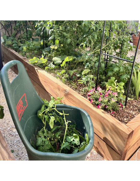 CHARIOT DE JARDIN POLYPROPYLENE VERT AVEC ROUES