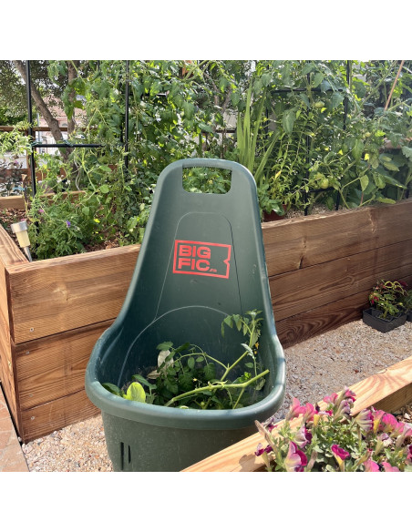 CHARIOT DE JARDIN POLYPROPYLENE VERT AVEC ROUES