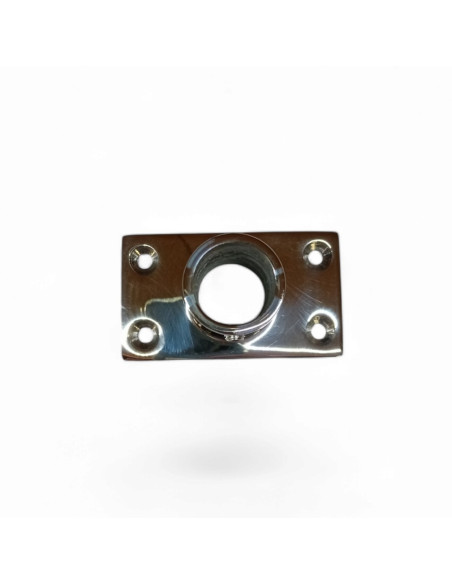 PLATINE RECTANGULAIRE INCLINEE A 90 ° POUR TUBE DE 22 MM, INOX POLI AISI 316