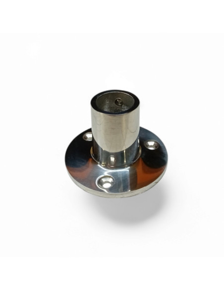 PLATINE RONDE INCLINEE A 90 ° POUR TUBE DE 22MM, INOX POLI AISI 316