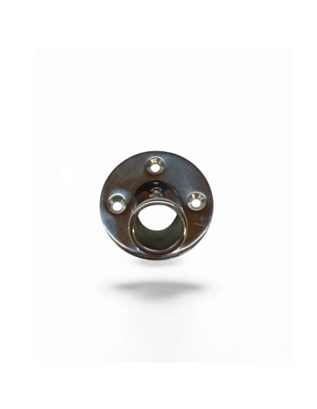 PLATINE RONDE INCLINEE A 60 ° POUR TUBE DE 22 MM, INOX POLI AISI 316