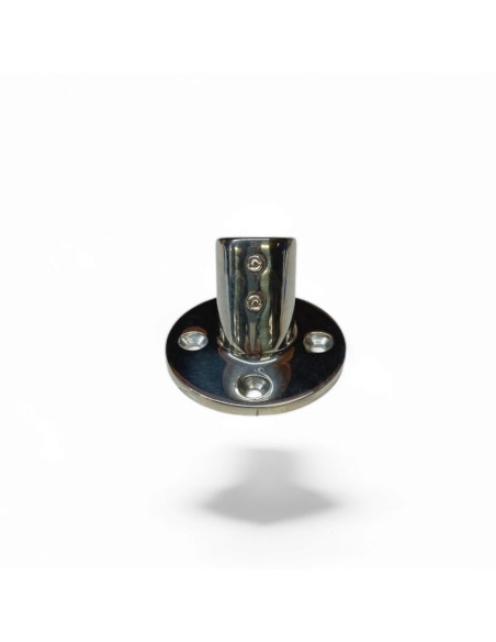 PLATINE RONDE INCLINEE A 60 ° POUR TUBE DE 22 MM, INOX POLI AISI 316
