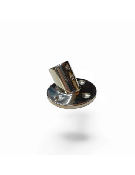 PLATINE RONDE INCLINEE A 60 ° POUR TUBE DE 22 MM, INOX POLI AISI 316