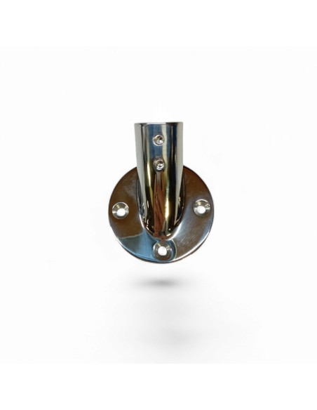 PLATINE RONDE INCLINEE A 30 ° POUR TUBE DE 22 MM, INOX POLI AISI 316