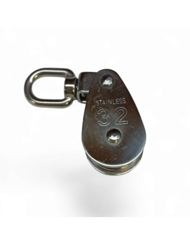POULIE SIMPLE ARTICULEE POUR CABLE 8 MM EN INOX...