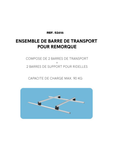 BARRES DE TRANSPORT POUR REMORQUE HAUTE QUALITE